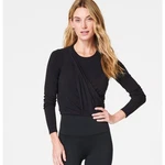 Spanx Better Base Twist And Fold Long Sleeve Wrap Top In Black Nwt Size Xl. Fixed Price $35.00.