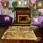 Faux Fur Wolf Pelt Rug Seamed Rectangle Light Skin Plush Shag Coyote Throw. Fixed Price $359.99.