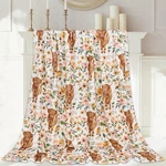 Floral Highland Cow Fuzzy Flannel Blanket 60 X 50 Inch Farmhouse Throw Blanke.... Fixed Price $32.87.
