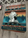 Yellowstone National Park Fleece Throw Blanket 50 X 60 Cabin Bear Wolf Buffalo. Fixed Price $25.00.