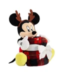 Nwt Disney's Mickey Mouse Christmas Reindeer Plush Pillow Buddy & Throw Blanket. Fixed Price $34.99.