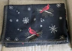 Woolrich Blanket 50 X 68" Christmas Cardinals W/ Snowflakes Winter Good. Fixed Price $35.00.