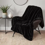 Lucky Brand Solid Mink Faux Fur Throw, 50" 70" - Black. Fixed Price $48.99.