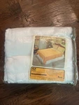 Vtg Ivory White Virgin Acrylic Blanket Full 85X90" Satin Trim Jc Penney. Fixed Price $49.99.