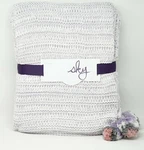 Sky Home Marled Knit Cotton Acrylic Pom 50" X 60" Throw Blanket - Purple. Fixed Price $16.48.