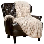 Chic Contemporary Faux Fur Throw Blanket Reversible 50" 65" All-season Use. Fixed Price $107.99.