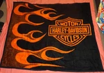 = Harley Davidson Biederlack Sideburner Blanket Throw 60X50 Flames Made In Usa. Fixed Price $20.52.
