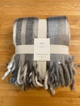 Threshold Gray White Stripes Throw Blanket Fringe 50 X 60 Country Farmhouse New. Fixed Price $24.99.