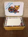 Vintage Tin Quilt Patch Cats Made Usa Kittens 5'' X 3/4'' W/ Notes. Fixed Price $11.75.