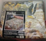 Vintage Blanket Full Twin Size 72 X 90 Usa New Pkg "born Free" Animals Jungle. Fixed Price $25.00.
