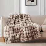 Faux Fur Throw Blanket For Couch, Cozy Soft And Fuzzy Plush Rabbit Bubble. Fixed Price $130.60.