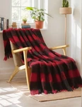 Zonli Christmas Buffalo Plaid Throw Blanket, 50" X 60" Black And Red Decorati.... Fixed Price $23.60.