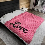Cozy Hearts Velveteen Plush Blanket Warm Romantic Throw. Fixed Price $64.00.