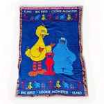 Vtg Northwest Company Sesame St. Cookie Monster Elmo Big Bird Knit Throw Blanket. Fixed Price $32.99.