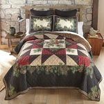 Donna Sharp Cardinal Pines Rustic Patchwork Country Queen 3 Quilted Bed Set. Fixed Price $123.00.