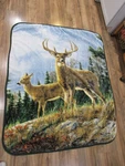 Frontier Plush Throw Wilderness Deer Multicolor 50 X 60 Guc. Fixed Price $10.00.