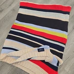 J.crew Multicolor Striped Knit Blanket 50" X 70" Cotton Blend Cozy Throw Warm. Fixed Price $55.00.