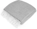 Light Gray Herringbone Throw For Couch, Decorative Outdoor Accent Blanket, Faux. Fixed Price $32.99.