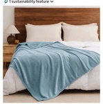 300 Gsm Fleece Throw Blanket, Blue Solid Color Antistatic,rectangular. Fixed Price $10.00.