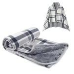 Forestfish Fleece Wearable Blanket, Plaid Lap MEDIUM(55"X39"), Grey-white. Fixed Price $29.34.