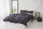 100 % Purple Linen Duvet Cover Softened, Comforter Whit Coconut Buttons.. Fixed Price $149.00.