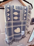 Goodwin Weavers Tapestry Throw Blanket Blue House Cottage Usa Cotton Rare Fringe. Fixed Price $79.05.