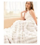 Ultra Soft Cozy Faux Fur Throw Blanket, Fuzzy Plush Thick Bubble, Blunique Free. Fixed Price $32.00.