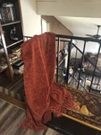 Pier 1 Imports Chenille Throw Blanket Orange/rust Fringe Soft 52X64. Fixed Price $35.00.