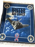 Us Air Force Lightweight Fleece Military Blanket Fabric Throw 53" X 70". Fixed Price $16.88.
