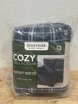 Berkshire Cozy Collection Velvetloft Queen Sheet Set - Navy Plaid Nwt. Fixed Price $58.00.