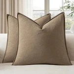 Emema Decorative Linen Throw Pillow Covers 18X18 Inch Curry Boho Farmhouse Ne.... Fixed Price $25.19.