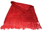Pottery Barn Red Chenille Throw Blanket Thick 66" X54 +6" Fringe Sofa Lap Soft. Fixed Price $39.99.