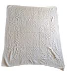 Nwt Aran Crafts Oversized Irish Merino Wool Patchwork Throw Blanket 60X65 Cream. Fixed Price $59.77.