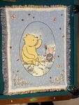 Vtg Classic Winnie The Pooh & Piglet Woven Tapestry Throw Fringed Blanket Disney. Fixed Price $49.99.