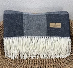 Lands Downunder Hampton Plaid Herringbone Throw Blanket 51"X 67" Navy Blue. Fixed Price $99.00.