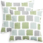 2-PACK Calitime Cozy Fleece 18" X Throw Pillow Cases Bricks Sage Green Grey. Fixed Price $14.99.