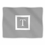 Kess Inhouse Monogram Solid Grey Letter Pet Dog Blanket, 60 By 50-INCH. Fixed Price $39.99.