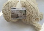 Sonoma Cream Ivory Cable-knit Cozy Chunky Throw Blanket 50X60. Fixed Price $20.00.