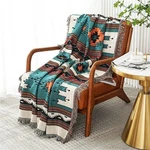 Homesy Boho Blankets Southwestern Bed Throws 63"X87", Green. Fixed Price $59.70.