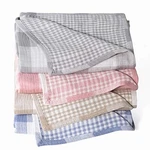Cotton Muslin Throw Blanket With Buffalo Check Pattern, Vintage Indoor And Ou.... Fixed Price $63.96.