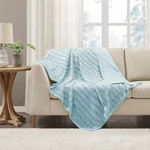 Madison Park Luxury Throw Premium Soft Brushed Long Faux Fur Blanket 50X60 Blue. Fixed Price $115.00.