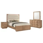 4 Pc Oak King White Led Sintered Stone Tops Ns Dresser Bedroom Furniture Set. Fixed Price $1999.00.