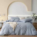 Jiyuan 100% Washed Cotton Duvet Cover Set Comfy Simple Style Soft Breathable Tex. Fixed Price $239.99.
