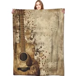 Vintage Guitar Music Notes Retro Throw Blankets,birthday Gifts For Wo.... Fixed Price $43.27.