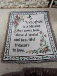 Collections Etc Floral Hummingbird Tapestry Throw Blanket "daughter" 60/49-50IN. Fixed Price $20.00.