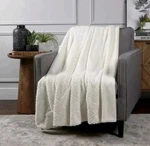 Life Comfort - Luxury Faux Fur Throw White Textured Large 60X70 Cozy Blanket. Fixed Price $46.89.