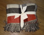 Pottery Barn Whitaker Reversible Throw Blanket Red Plaid /houndstooth Nwt. Fixed Price $19.95.