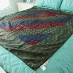 Pier 1 Imports Block Print Throw Tasseled Multicolor Metallic Green 50"X 60". Fixed Price $29.00.