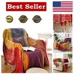 Amorus Bohemian Throw Blankets Chenille Jacquard Tassels Soft Chair Cover For.... Fixed Price $40.15.