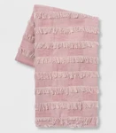 Opalhouse Eyelash Bed Throw Blanket Acrylic Woven Fringe 55" X 80", Blush Pink. Fixed Price $19.99.